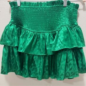 Emerald Green Ruffled Skort